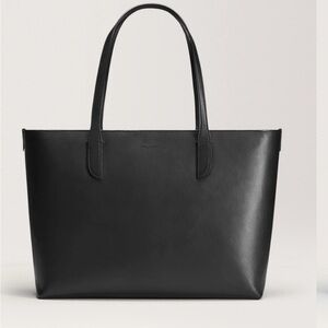 Carl Friedrik Elegant Black Leather Tote Bag
